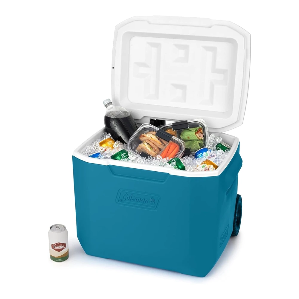 b09hn34t7h_2.webp Coleman Chiller Series - Enfriador Portátil Aislado con Ruedas de 60 Cuartos de Galón - Enfriador Duro de Retención de Hielo con Ruedas Resistentes y Mango