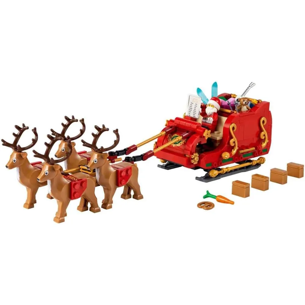 Lego trineo de Papá Noel juguete de construcción con renos y figura de Papá Noel