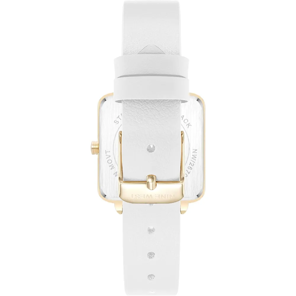 Nine West NW/2670GPWT reloj para dama con correa elegante | 31 mm - Blanco/Dorado