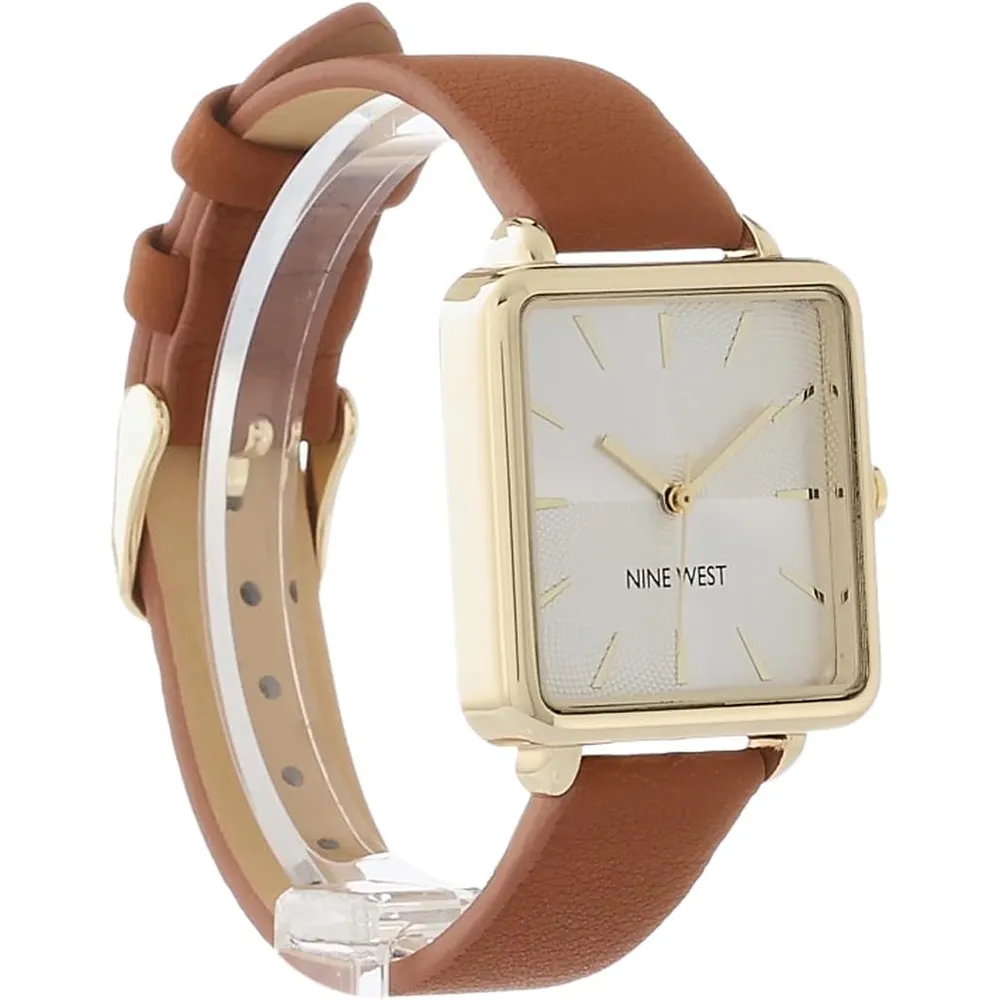 Nine West NW/2670GPWT reloj para dama con correa elegante | 31 mm - Marrón/Oro