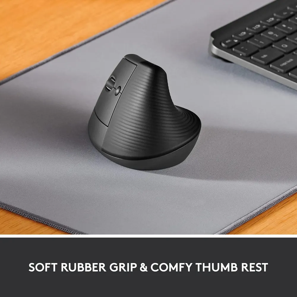 MOUSE INALÁMBRICO PARA ZURDOS LIFT LOGITECH | GRAFITO