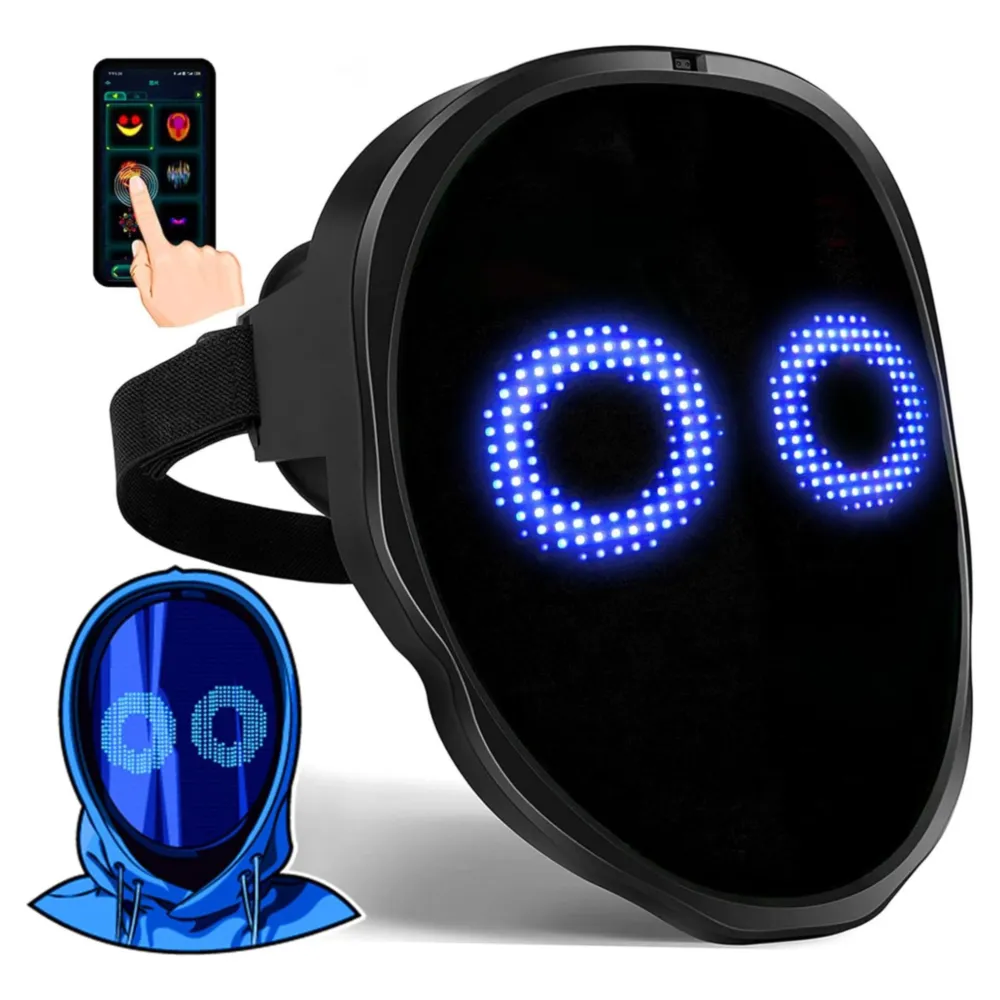 Máscara led digital programable con bluetooth para fiestas