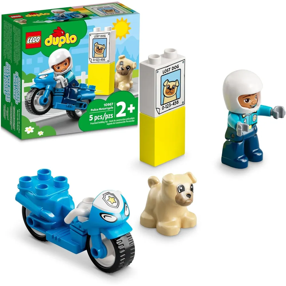 Lego Duplo Town motocicleta de rescate de policía juguete educativo para niños