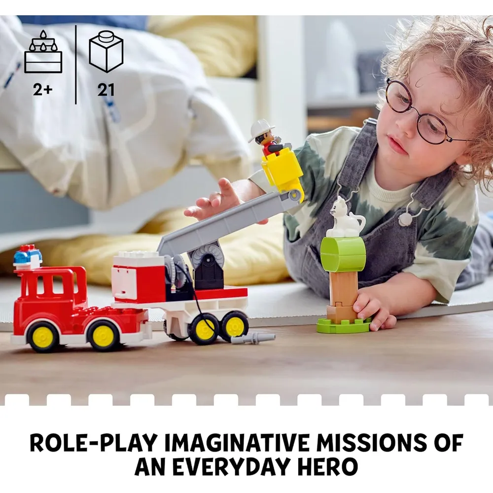 Lego Duplo Town camión de bomberos juguete de construcción para niños pequeños