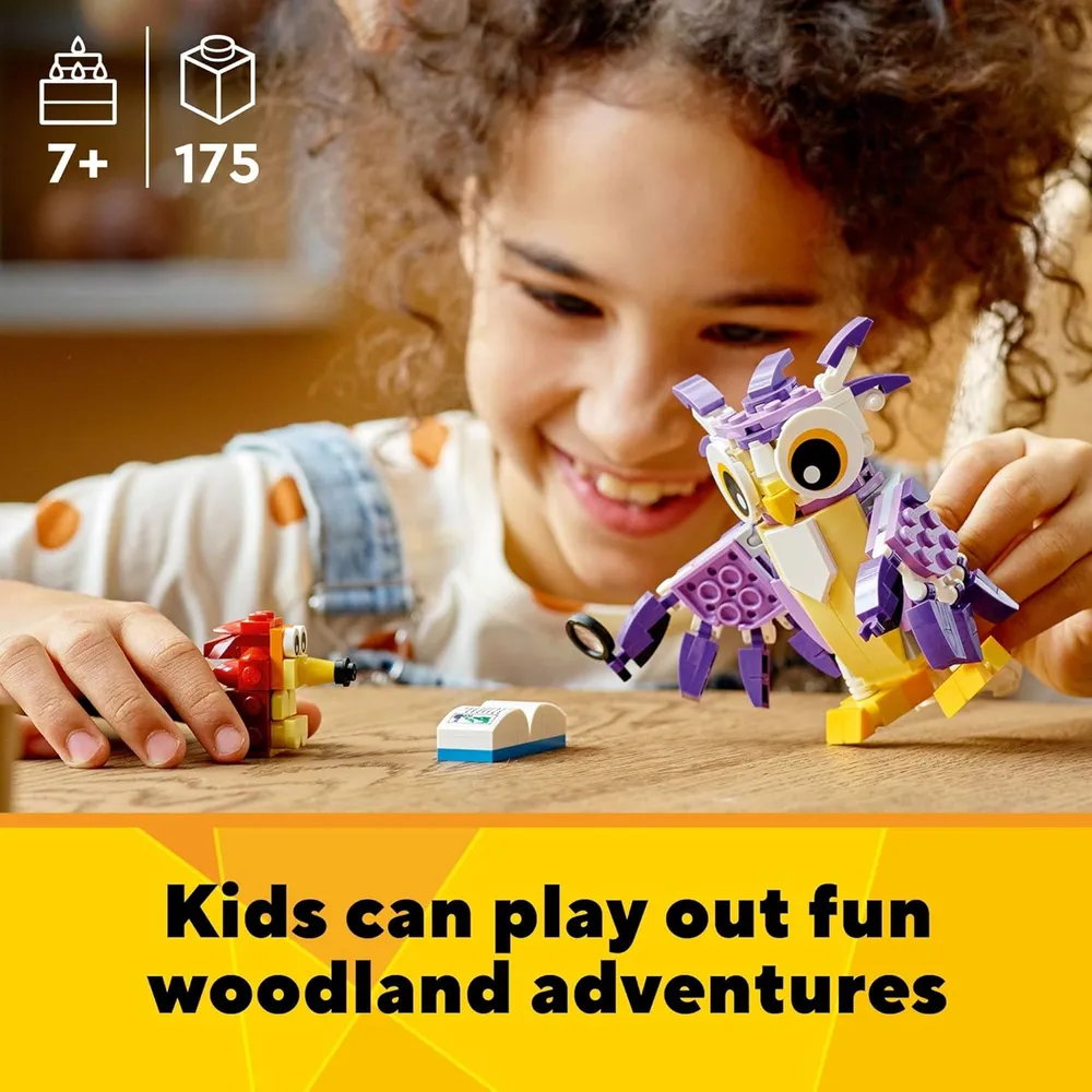 Lego Creator 3 en 1 criaturas fantásticas del bosque conejo búho ardilla