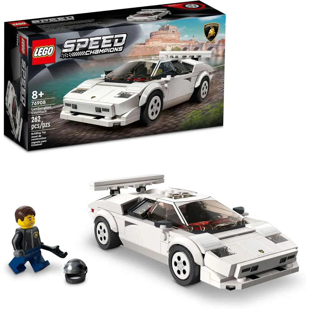 Lego Speed Champions Lamborghini Countach coche de carreras con minifigura