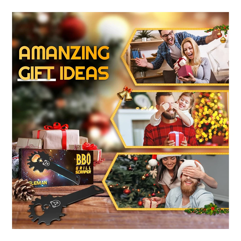 Grilling Gifts for  Men Bbq Grill Scraper - Christmas Stocking Stuffers for  Men Women Grill Accessories Cleaner Scraper Cool Stuff Gadgets for  Teens Adults Husband Dad Birthday Gifts Kitchen Gadgets