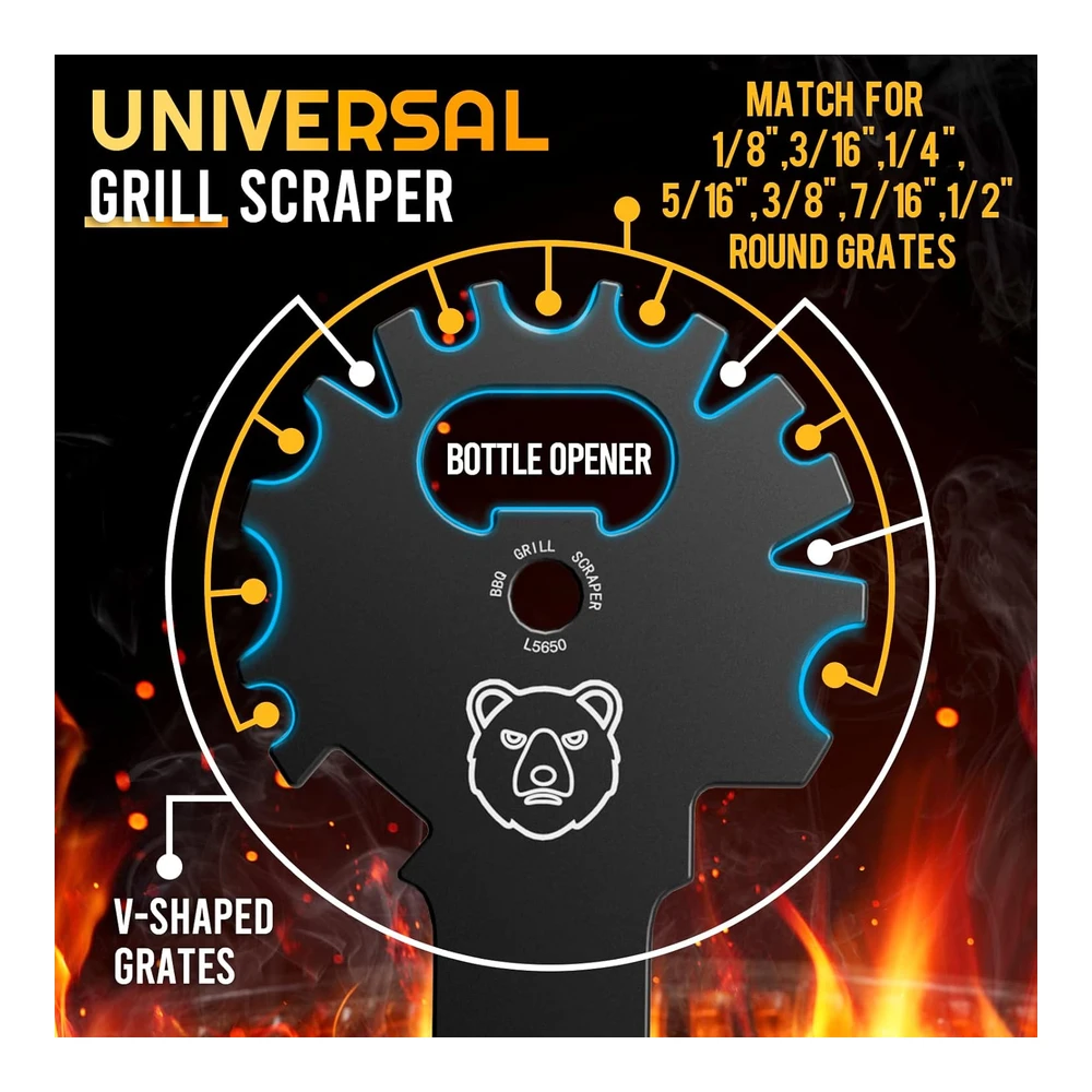 Grilling Gifts for  Men Bbq Grill Scraper - Christmas Stocking Stuffers for  Men Women Grill Accessories Cleaner Scraper Cool Stuff Gadgets for  Teens Adults Husband Dad Birthday Gifts Kitchen Gadgets