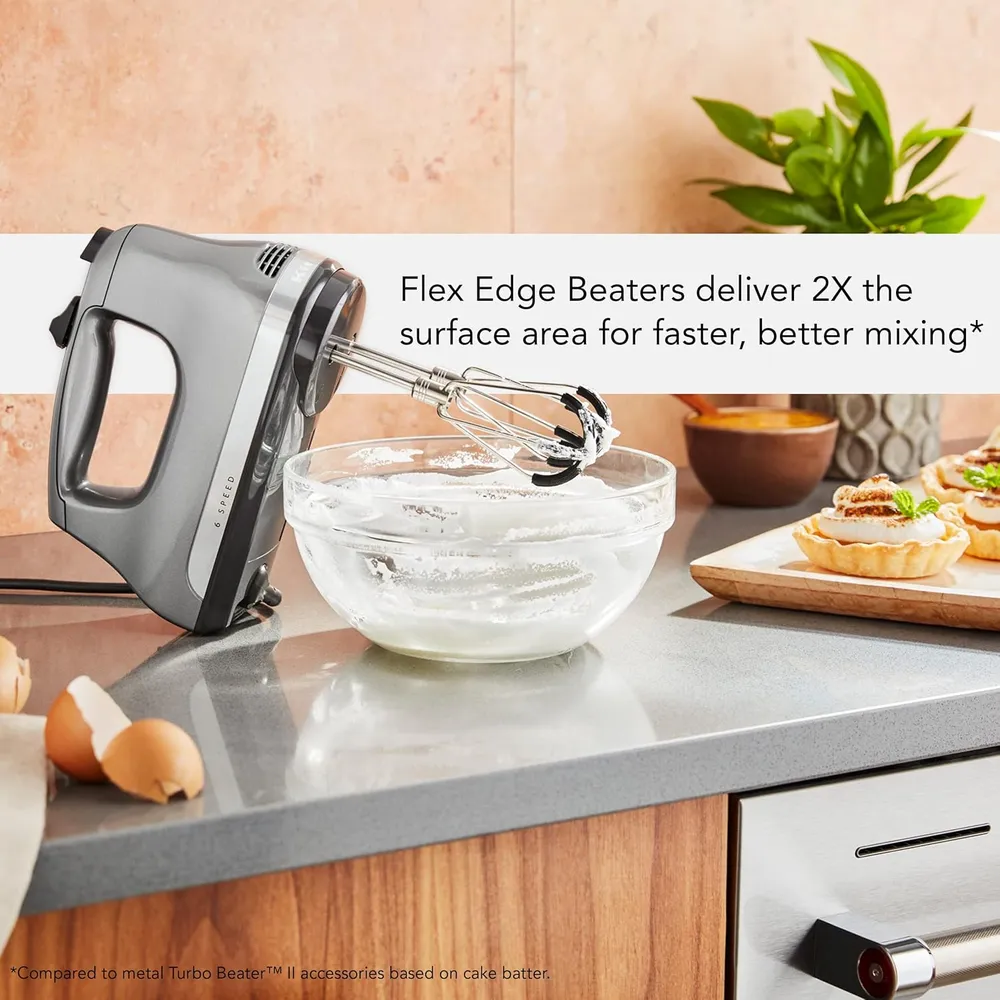 KITCHENAID, BATIDORA CON 6 VELOCIDADES CON BATIDORES DE BORDE FLEXIBLE | GRIS