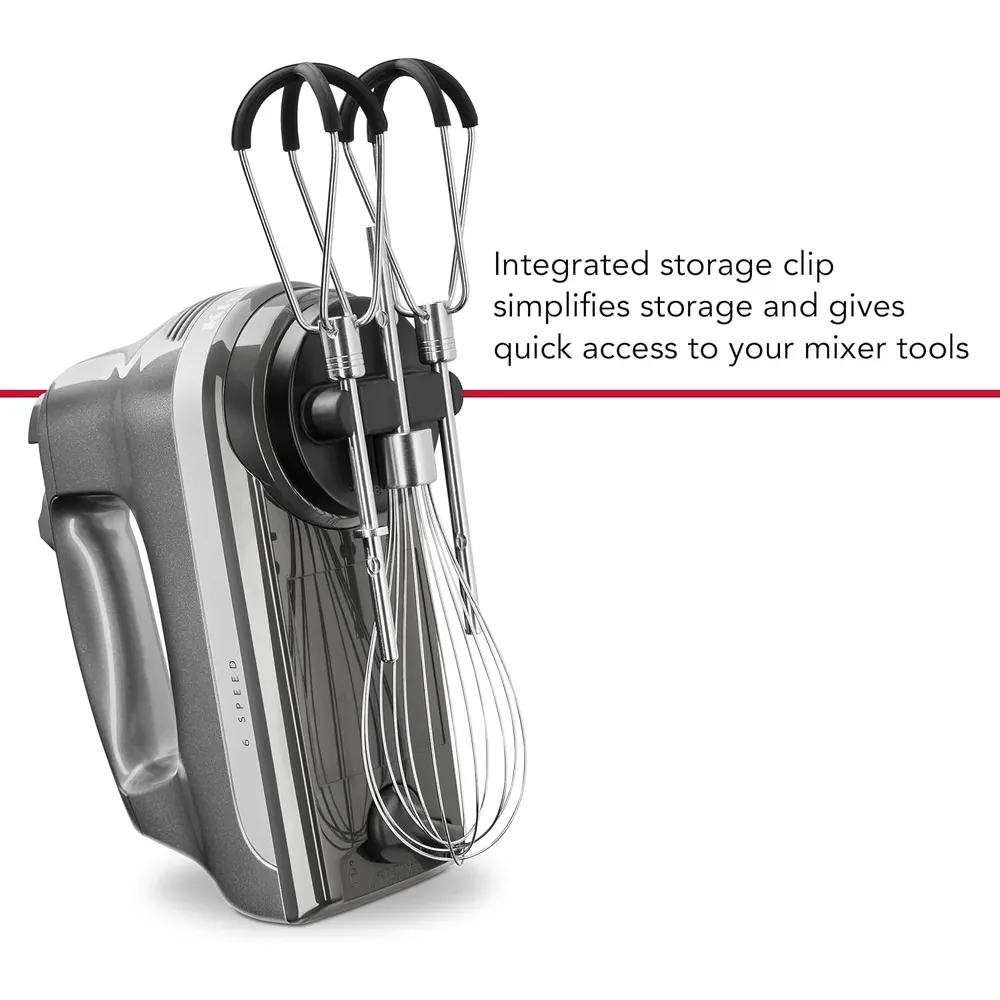 KITCHENAID, BATIDORA CON 6 VELOCIDADES CON BATIDORES DE BORDE FLEXIBLE | GRIS