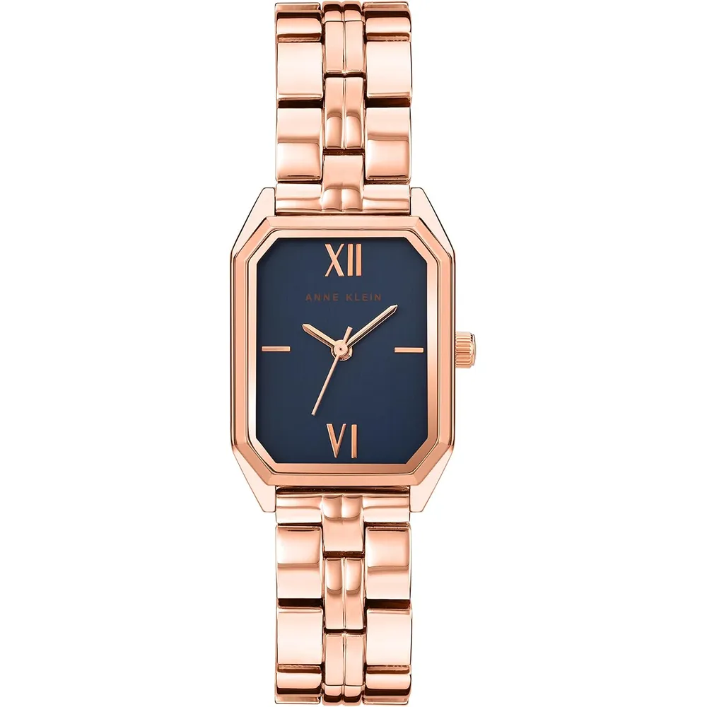 Anne Klein AK/3774BKGB reloj femenino con brazalete | 24 mm - Azul marino/Oro rosa