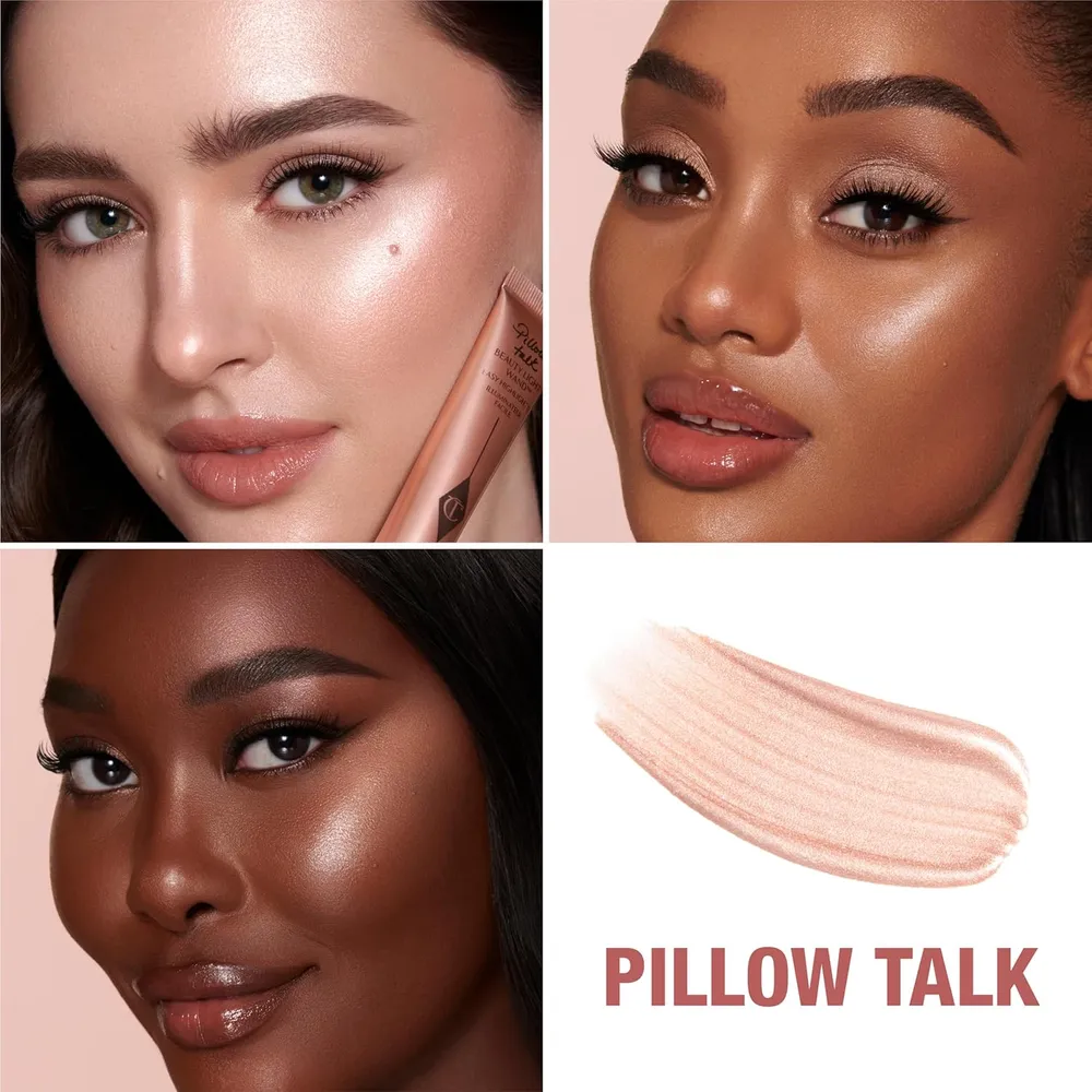 Charlotte Tilbury Light Wand Iluminador líquido | Pillow Talk Light/Medium - oro rosa suave