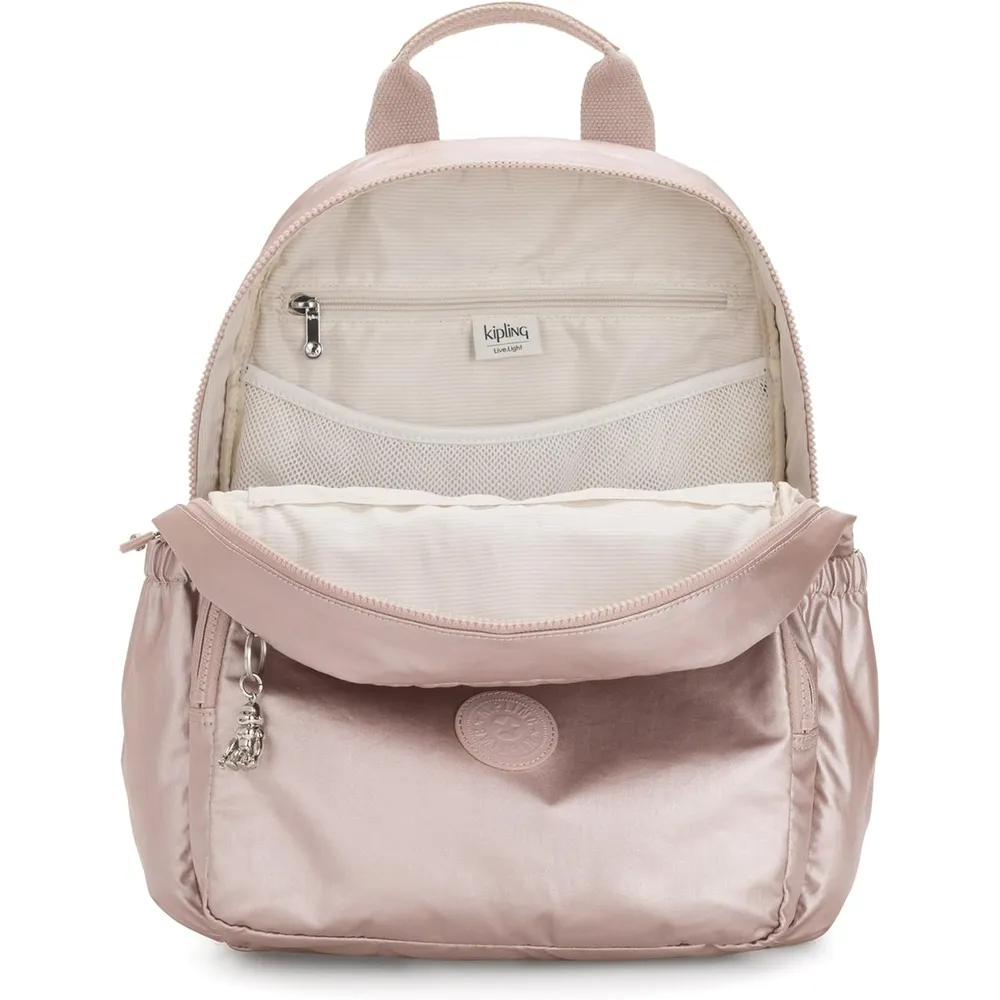 Kipling Maisie Mochila Metálica para Pañales | Brillo Metálico