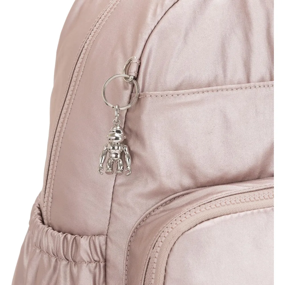 Kipling Maisie Mochila Metálica para Pañales | Brillo Metálico