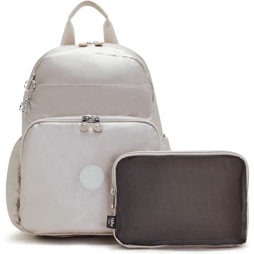Kipling Maisie Mochila Metálica para Pañales | Brillo Metálico