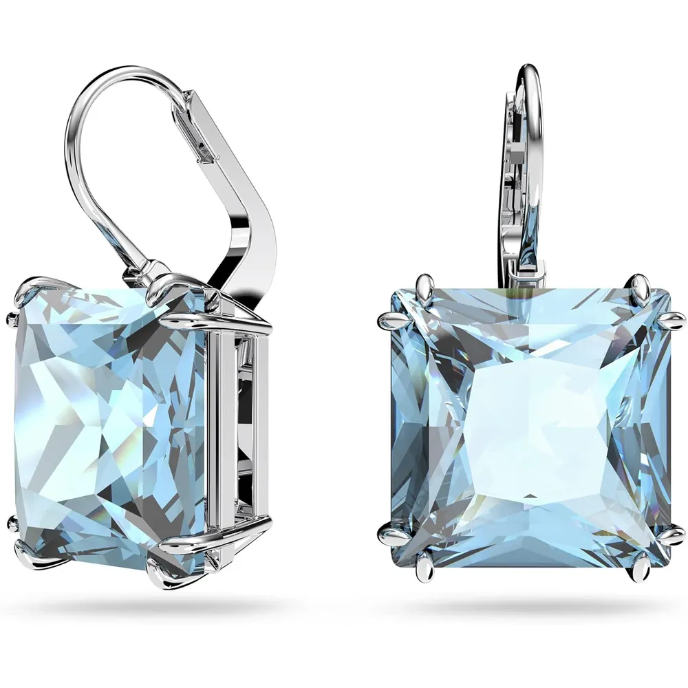 SWAROVSKI ARETES STUD CUADRADO MILLENIA ACABADO RODIO PARA MUJER | MILLENIA AZUL