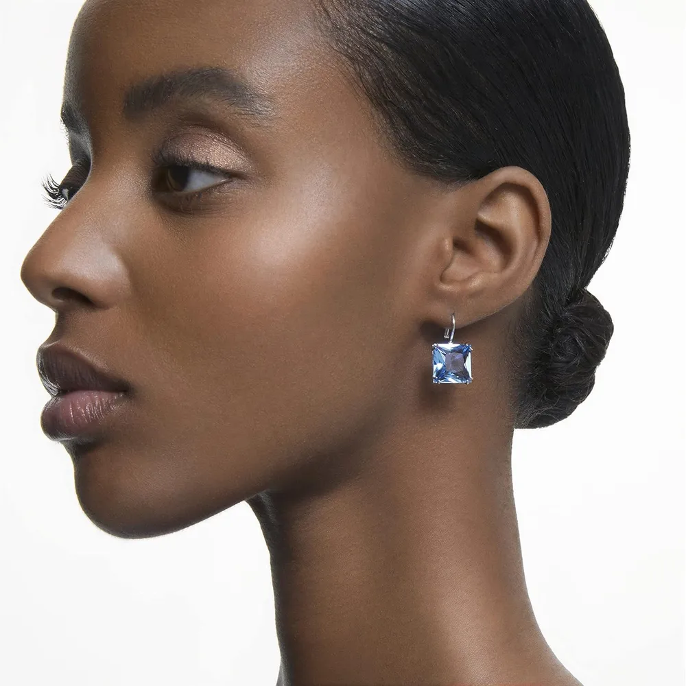 SWAROVSKI ARETES STUD CUADRADO MILLENIA ACABADO RODIO PARA MUJER | MILLENIA AZUL