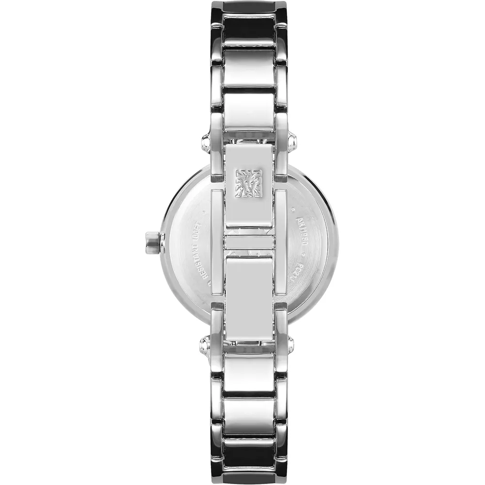 Anne Klein AK/1980BKGB reloj para mujer con diamante y pulsera tipo brazalete | 28 mm - Negro/Plata