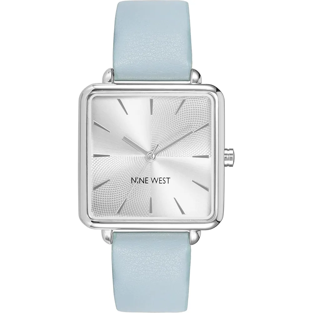 Nine West NW/2670GPWT reloj para dama con correa elegante | 31 mm - Celeste/Plateado