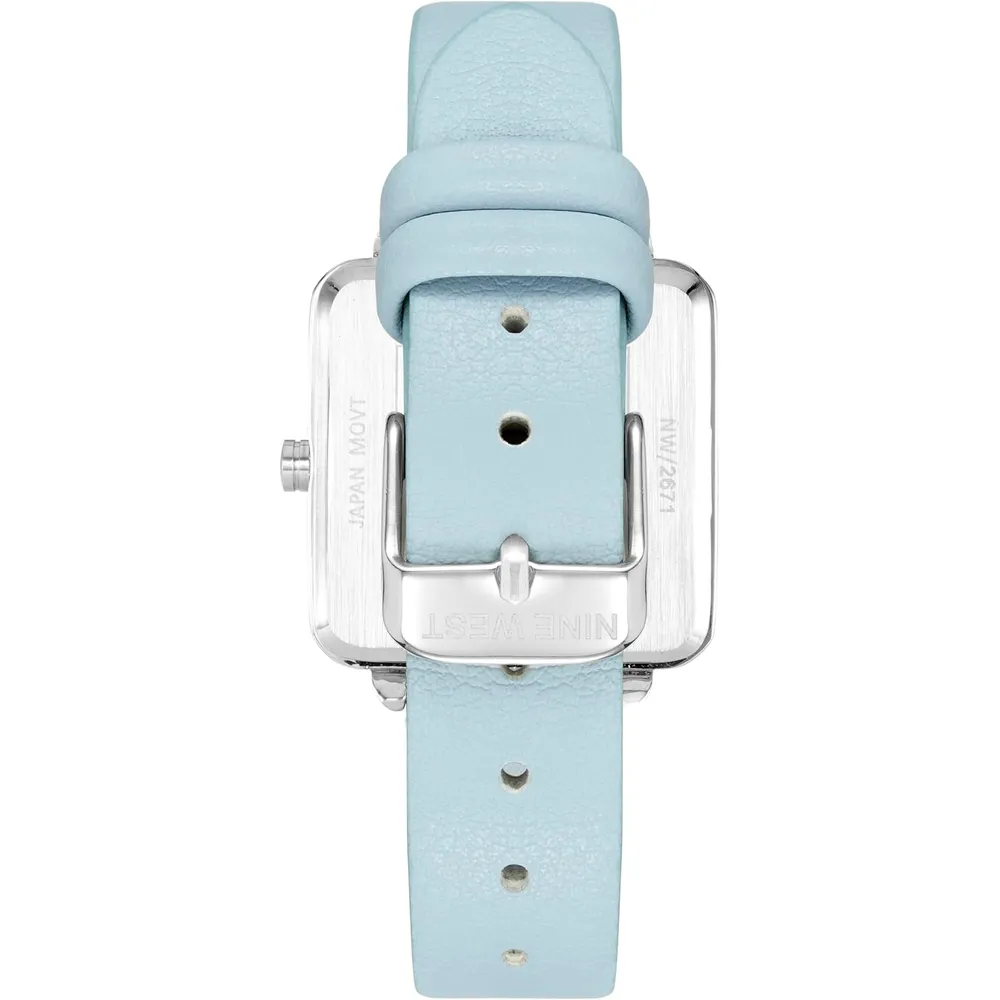 Nine West NW/2670GPWT reloj para dama con correa elegante | 31 mm - Celeste/Plateado