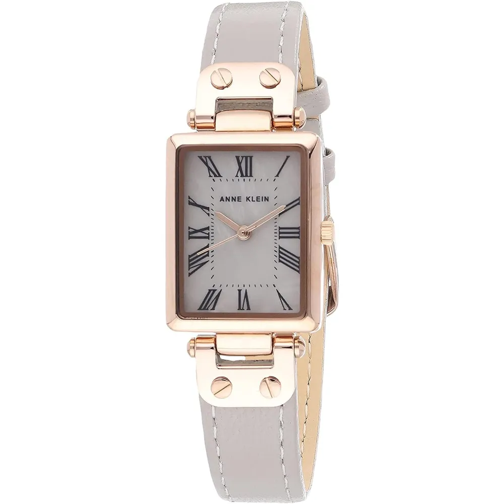 Anne Klein AK/3752 reloj femenino de piel | 35 mm - Gris pardo/oro rosa.