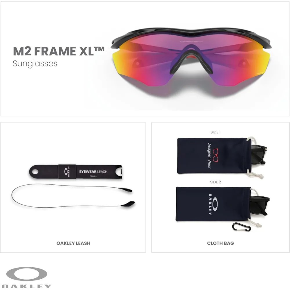 Oakley M2 Frame XL OO9343 Shield Gafas de sol para hombre | Polished Black / Prizm Road