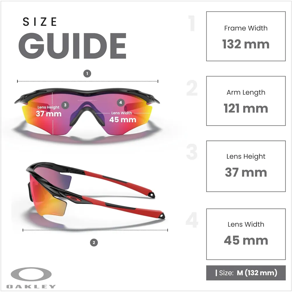 Oakley M2 Frame XL OO9343 Shield Gafas de sol para hombre | Polished Black / Prizm Road