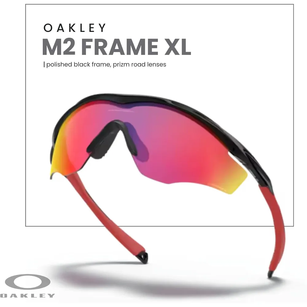 Oakley M2 Frame XL OO9343 Shield Gafas de sol para hombre | Polished Black / Prizm Road