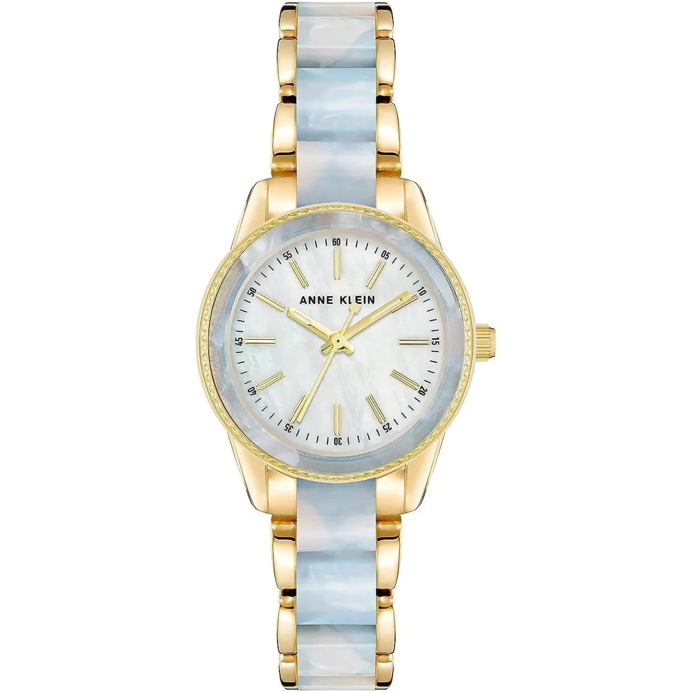 Anne klein AK/3212LPRG reloj de pulsera de resina | 30 mm - Celeste/dorado