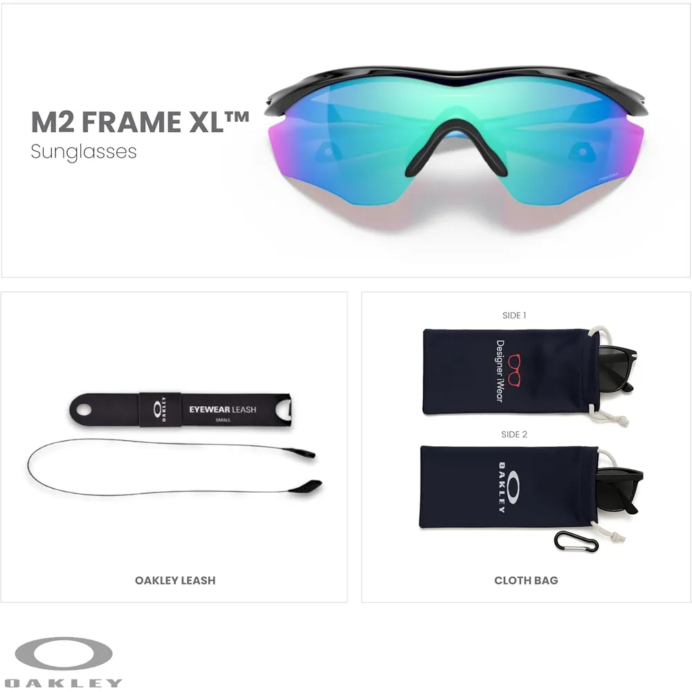 Oakley M2 Frame XL OO9343 Shield Gafas de sol para hombre | Polished Black / Prizm Sapphire