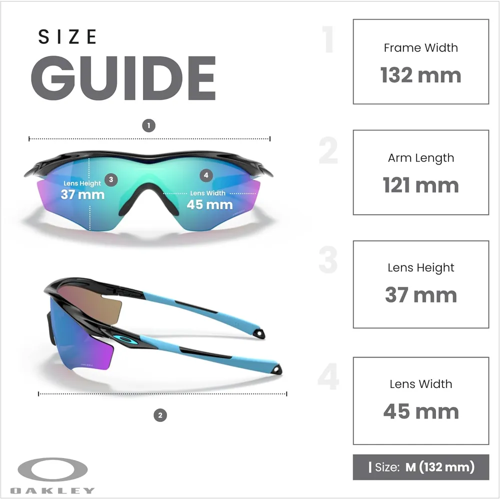 Oakley M2 Frame XL OO9343 Shield Gafas de sol para hombre | Polished Black / Prizm Sapphire