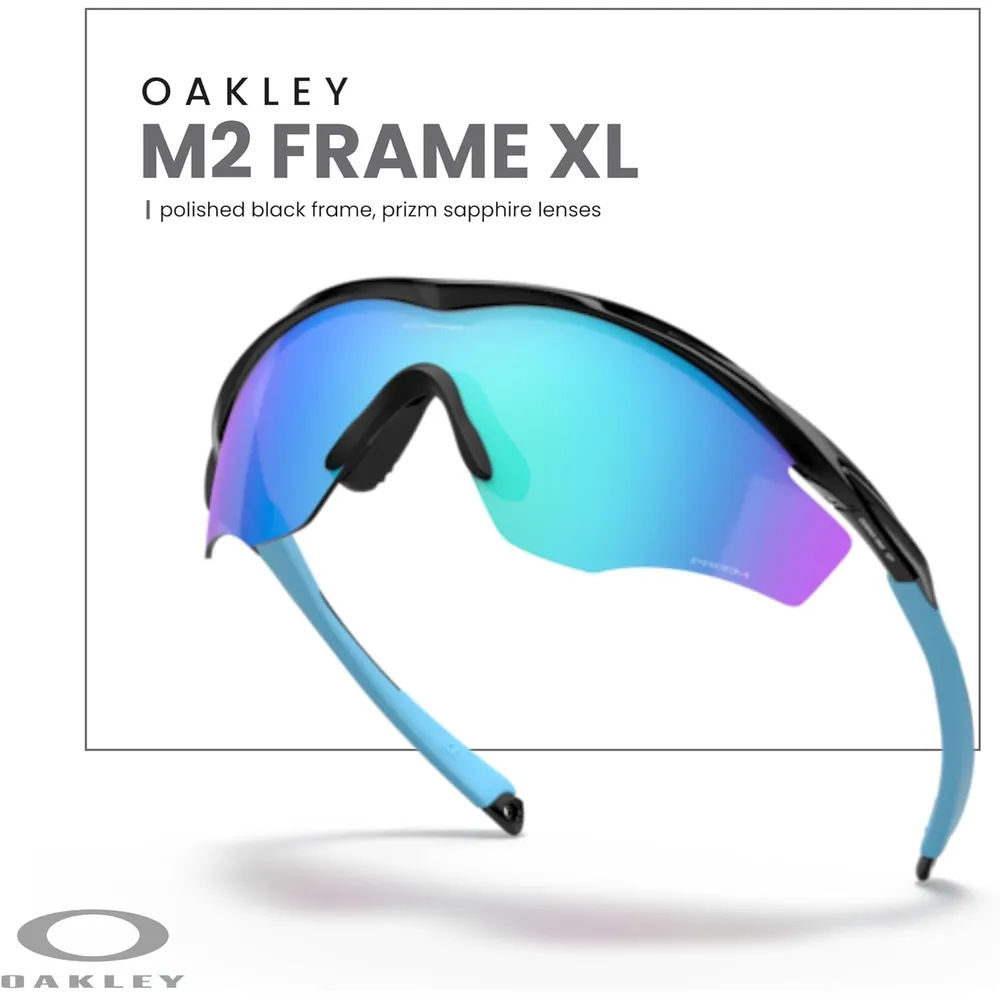 Oakley M2 Frame XL OO9343 Shield Gafas de sol para hombre | Polished Black / Prizm Sapphire