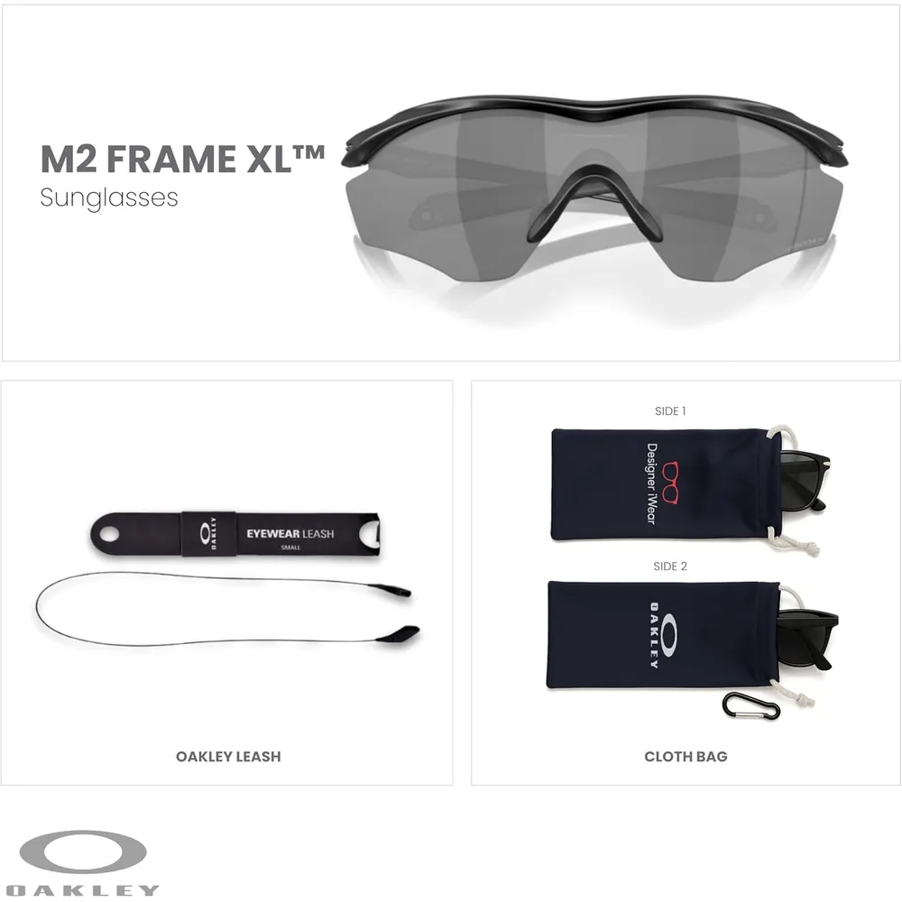 Oakley M2 Frame XL OO9343 Shield Gafas de sol para hombre | Matte Black / Prizm Black