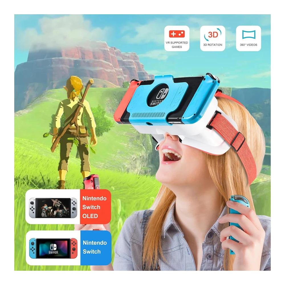 VR HEADSET DEVASO PARA NINTENDO SWITCH & SWITCH OLED | LENTES 3D REALIDAD VIRTUAL
