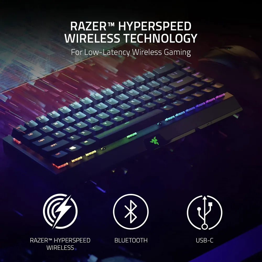 TECLADO INALÁMBRICO BLACKWIDOW V3 MINI HYPERSPEED RAZER | GREEN SWITCHES