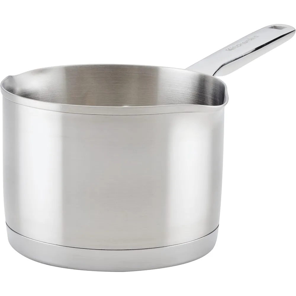 KitchenAid cacerola 1.4 l con picos vertedores, acero inoxidable cepillado