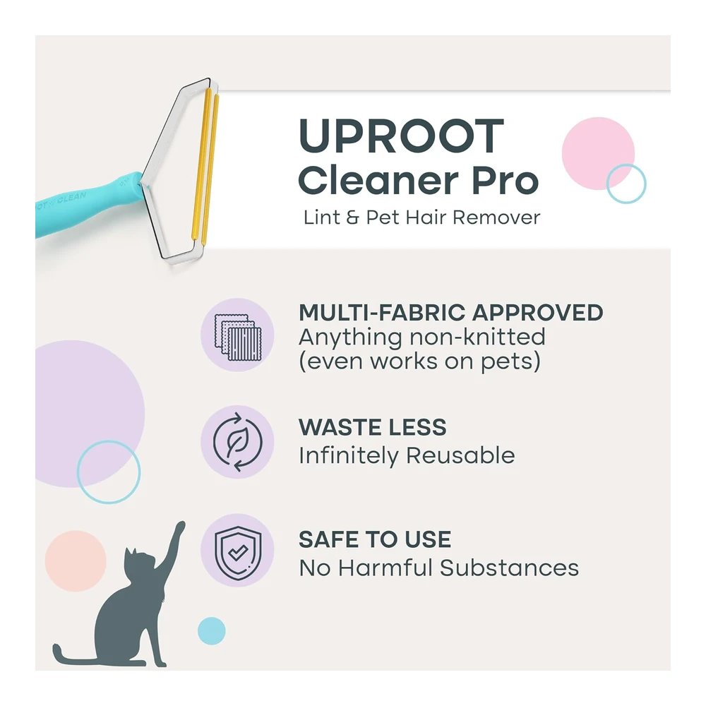 b09lnx88yk_2.webp Uroot Cleaner Pro Pet Hair Remover - Especial Eliminador de Pelo para Mascotas de Múltiples Tejidos y Alfombras de Uroot Clean | Celeste