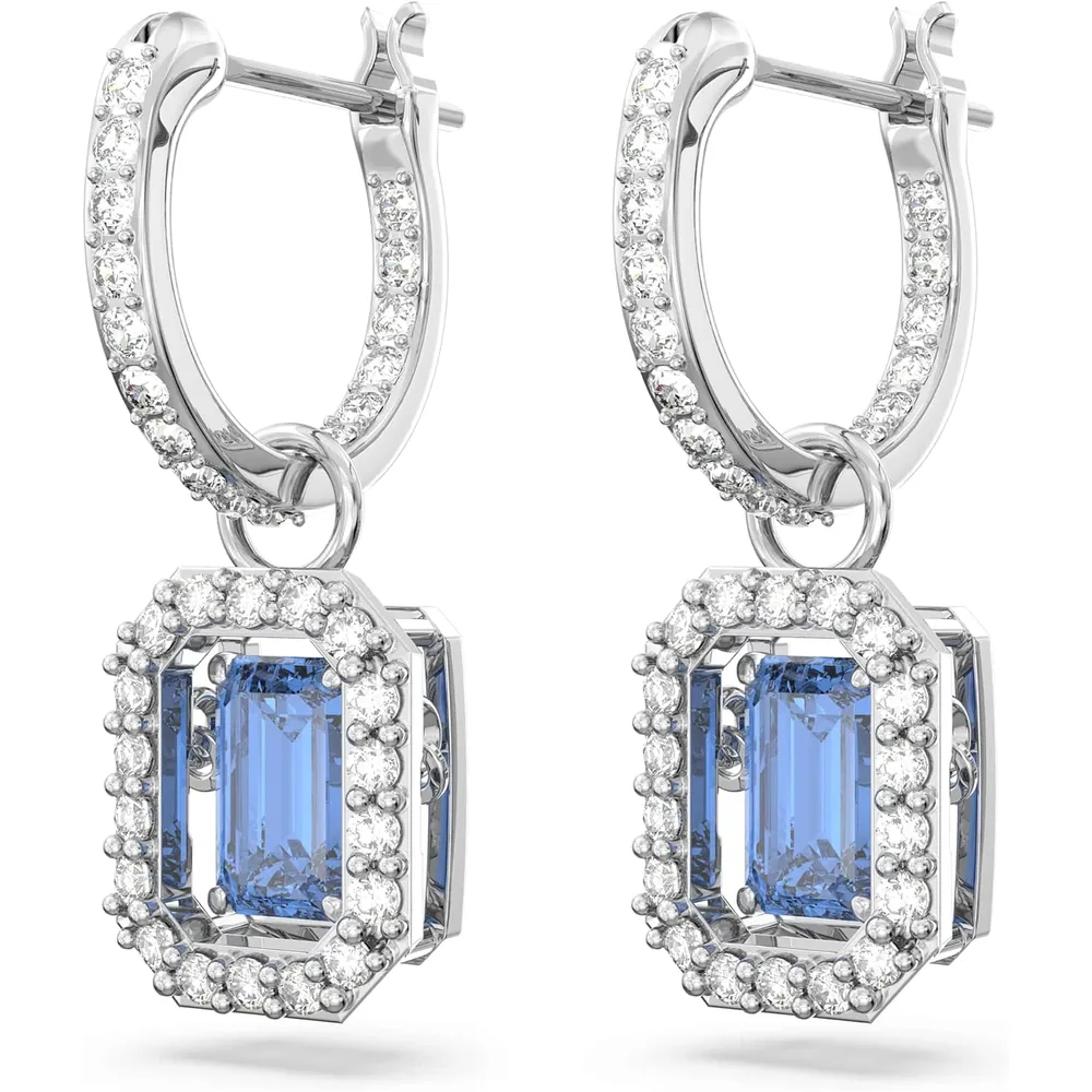 SWAROVSKI ARETES STUD REDONDO UNA ACABADO RODIO PARA MUJER | AZUL