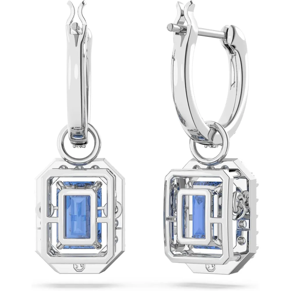 SWAROVSKI ARETES STUD REDONDO UNA ACABADO RODIO PARA MUJER | AZUL