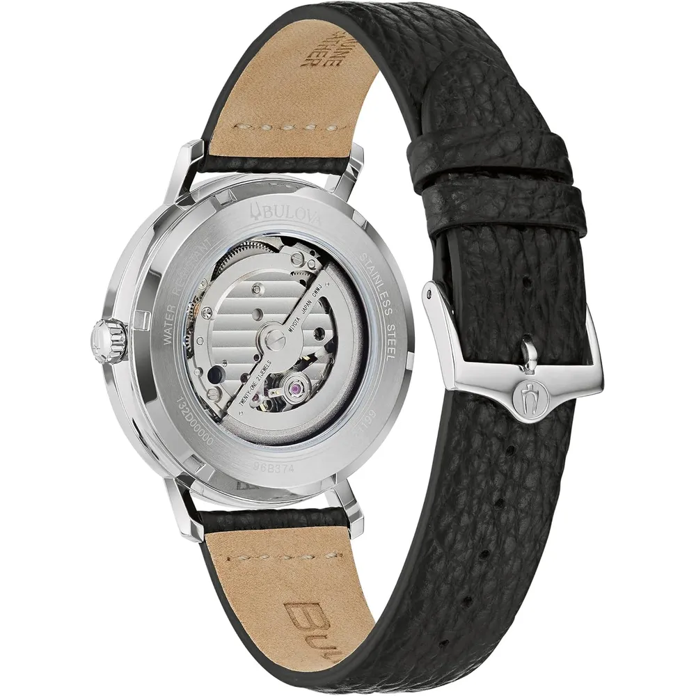 Bulova reloj Aerojet vintage hombre automático 4 agujas apertura 24 h | Negro