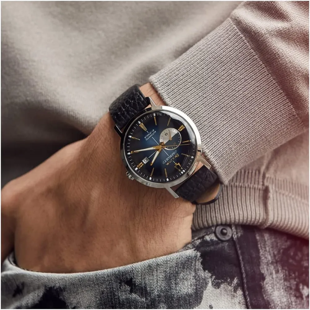 Bulova reloj Aerojet vintage hombre automático 4 agujas apertura 24 h | Negro