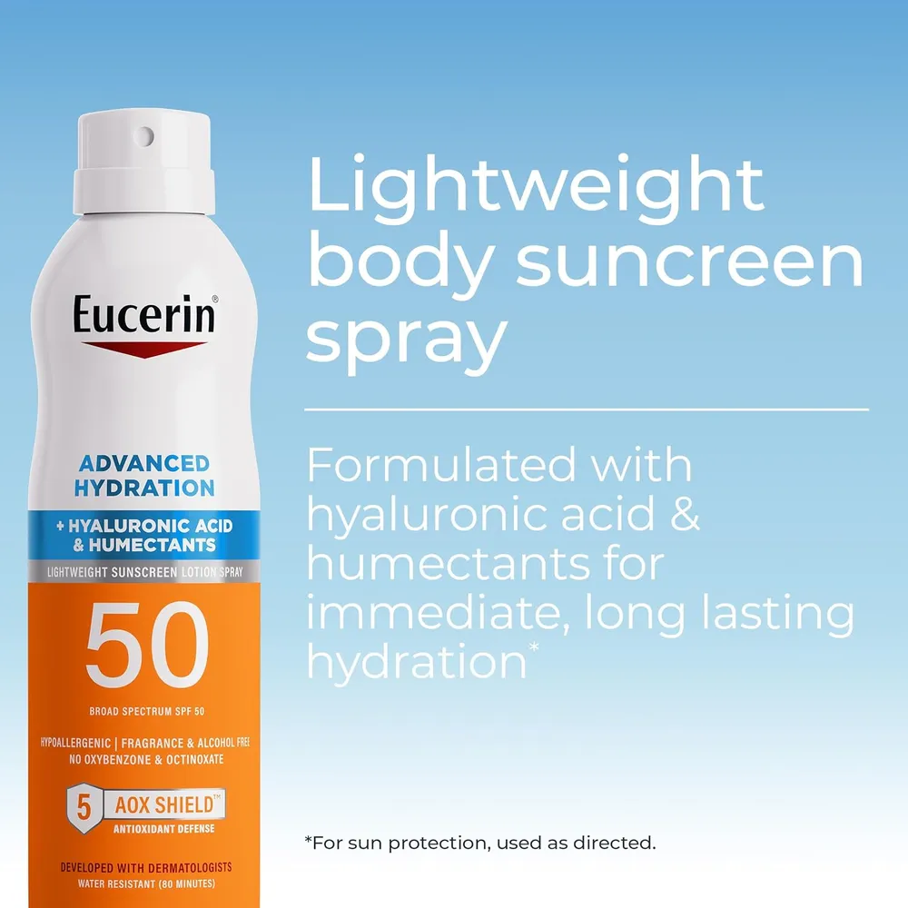 EUCERIN SUN ADVANCED HYDRATION SPF 50 PROTECTOR SOLAR EN SPRAY 6 OZ / 170 GR