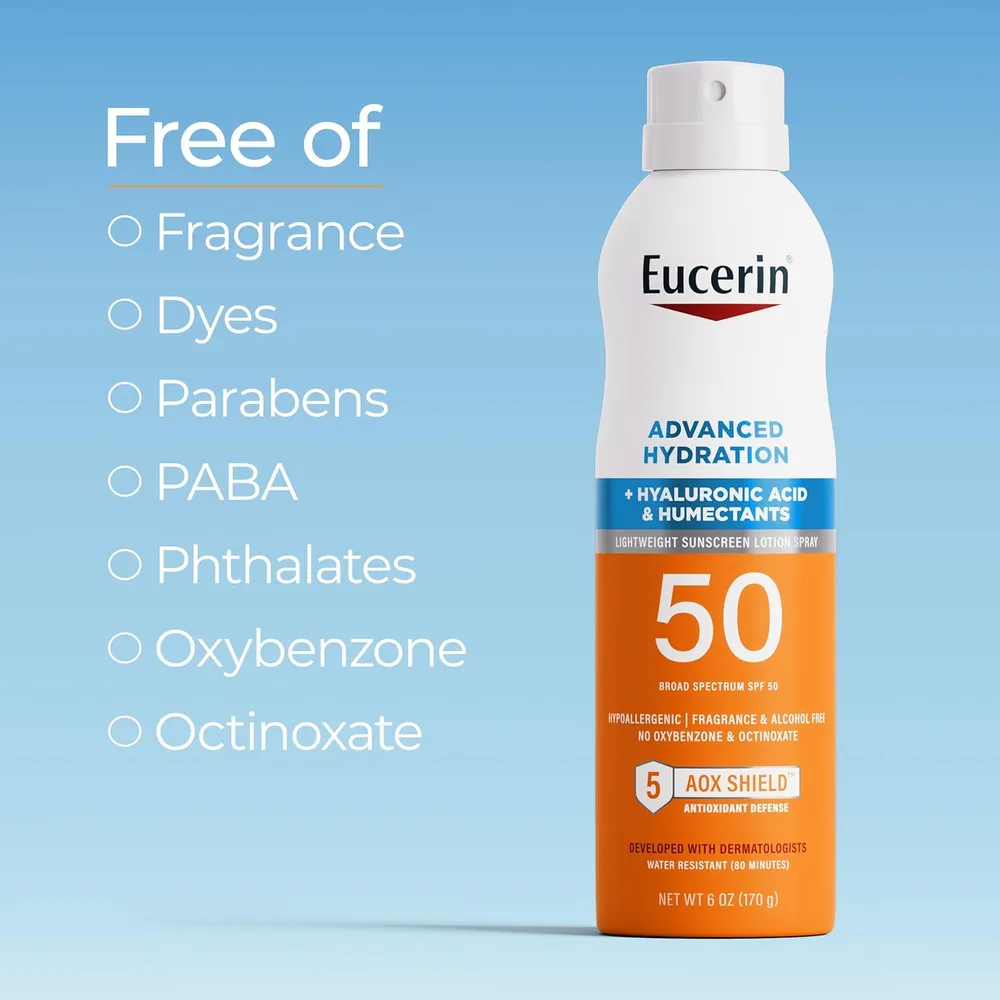 EUCERIN SUN ADVANCED HYDRATION SPF 50 PROTECTOR SOLAR EN SPRAY 6 OZ / 170 GR
