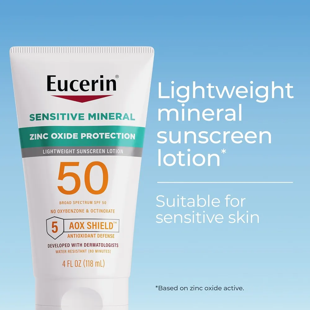 EUCERIN SUN SENSITIVE SPF 50 PROTECTOR SOLAR CON ZINC 4 OZ / 118 ML