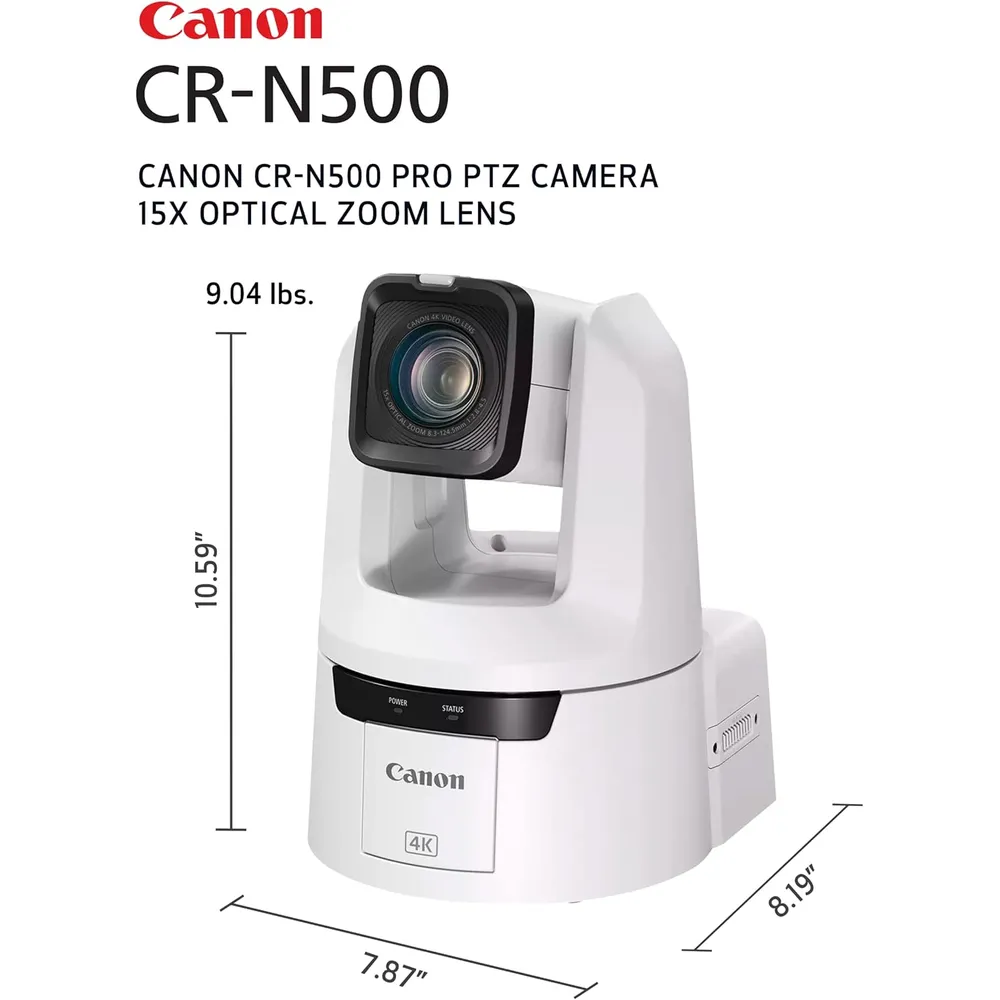 Canon cámara Pro PTZ CR-N500 4K zoom 15x | Blanco