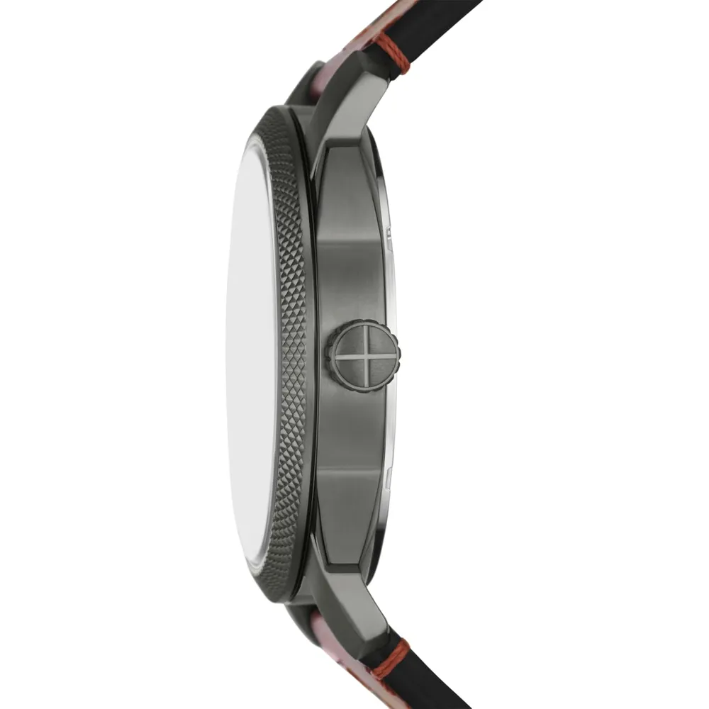 Fossil reloj de cuarzo mecánico para hombre, acero inoxidable | Gris/ Marrón