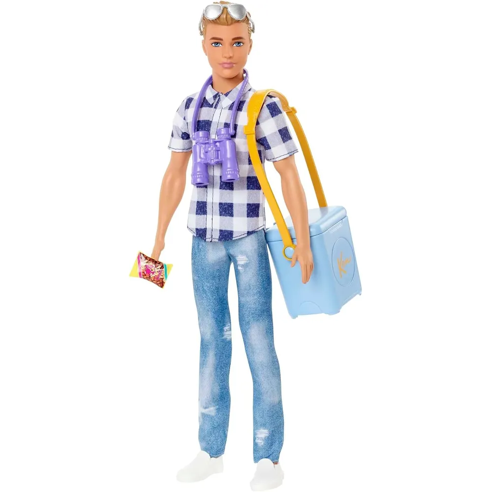 BARBIE SET CAMPING CON MUÑECA Y KEN ACCESORIOS