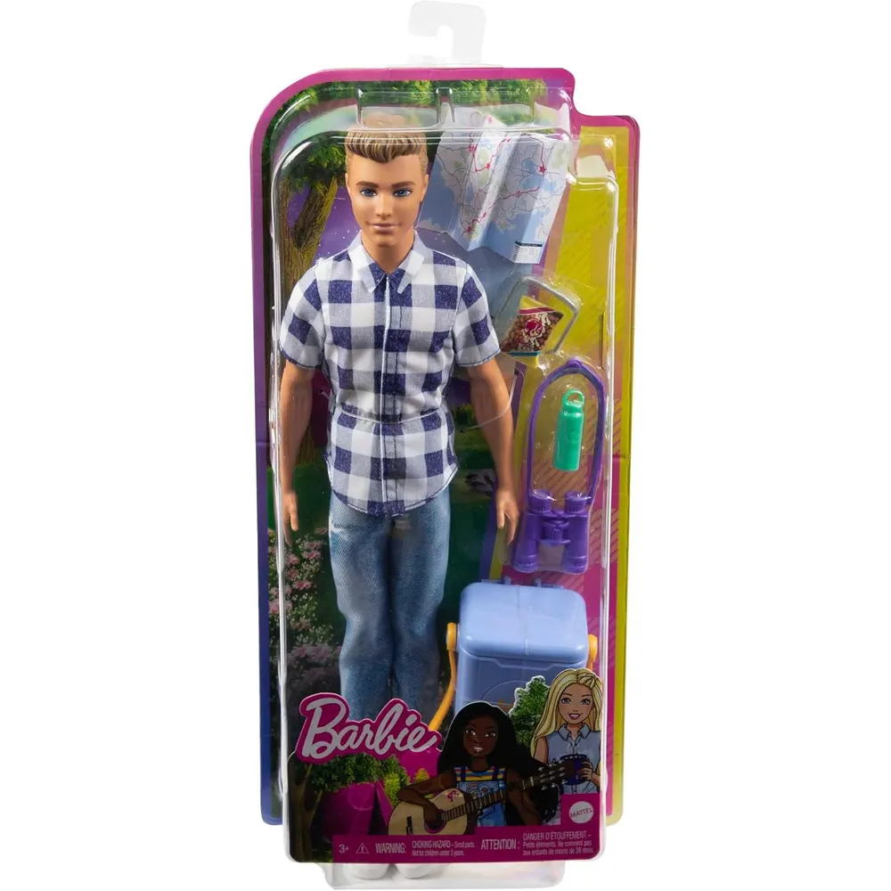 BARBIE SET CAMPING CON MUÑECA Y KEN ACCESORIOS