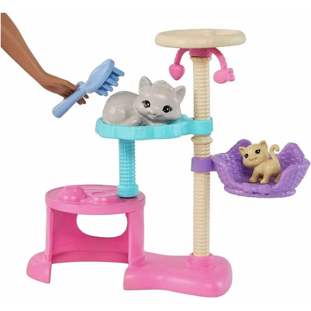 BARBIE MUÑECA CASA CON GATITOS Y ACCESORIOS