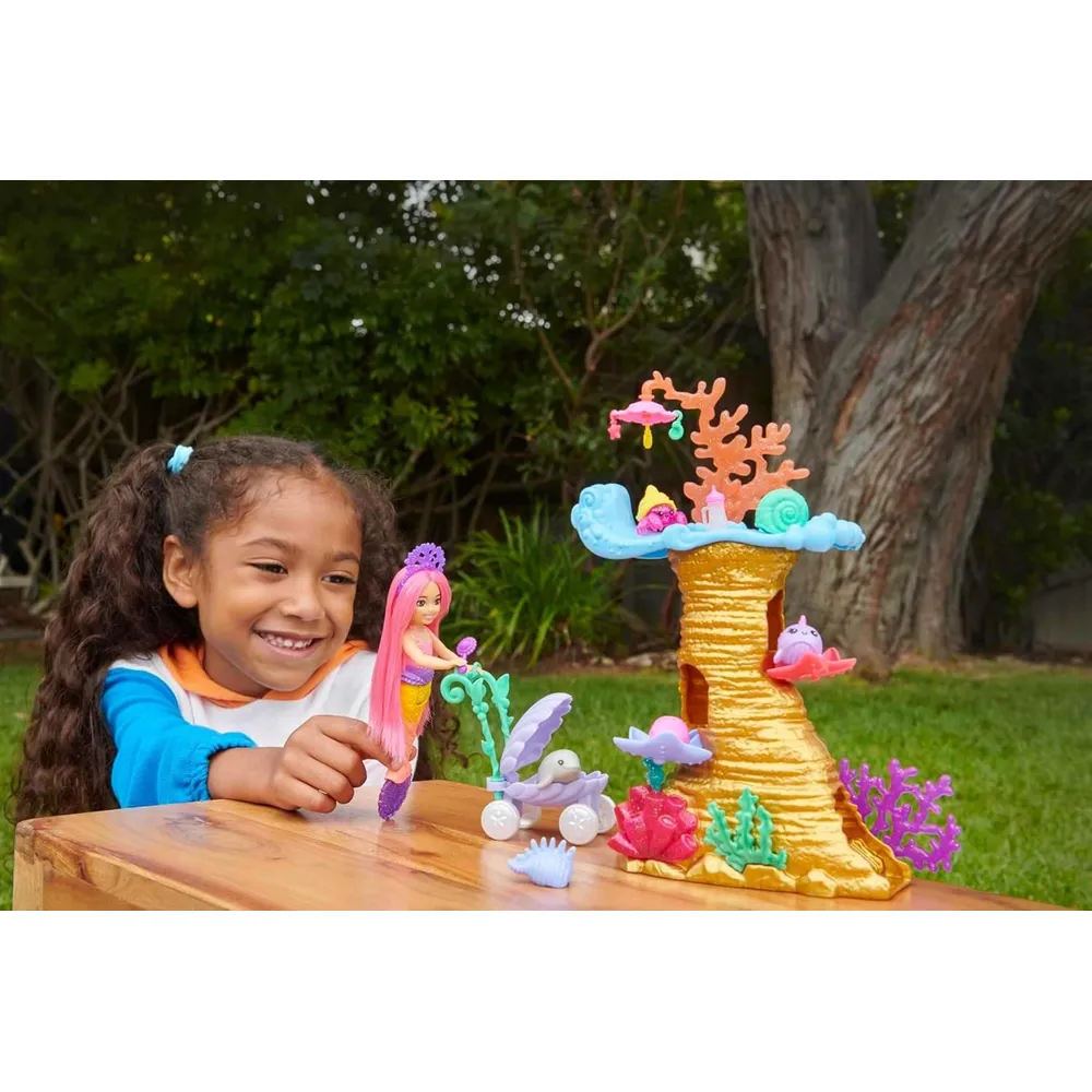 BARBIE CHELSEA SIRENA SET MASCOTAS MARINAS